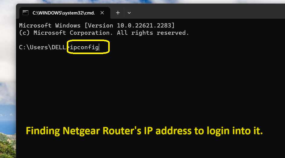 finding netgear routers ip address